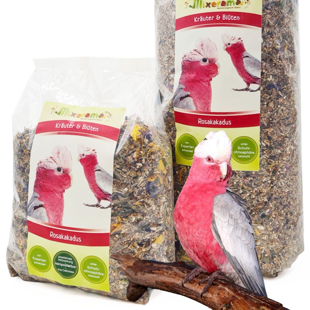 mixerama-rosakakadus-kr-uter-bl-ten-kleink-rniges-papageienfutter-ohne-pellets image 1