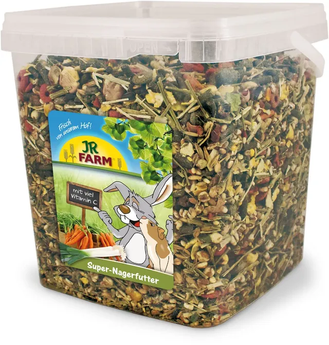 jr-farm-super-nagerfutter-5-l-eimer-2-5-kg-hauptfutter-f-r-kaninchen-meerschwein image 1
