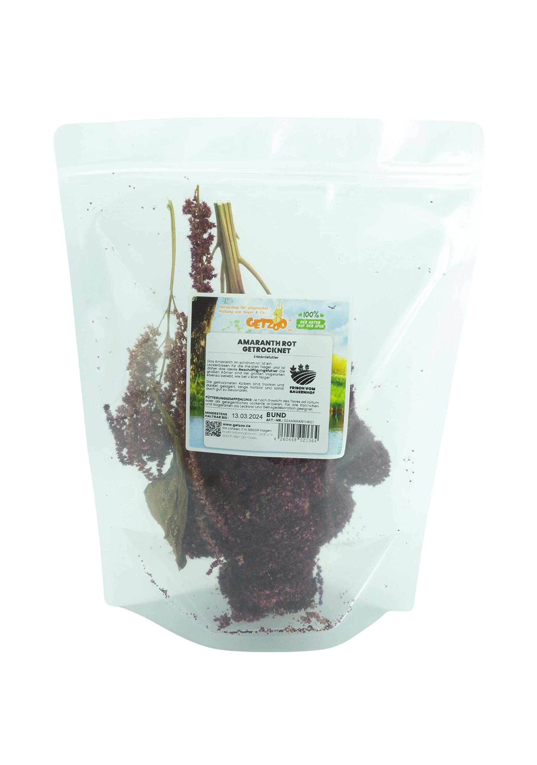 getzoo-amaranth-rot-getrocknet-bund-erlebnisfutter-f-r-nager image 3