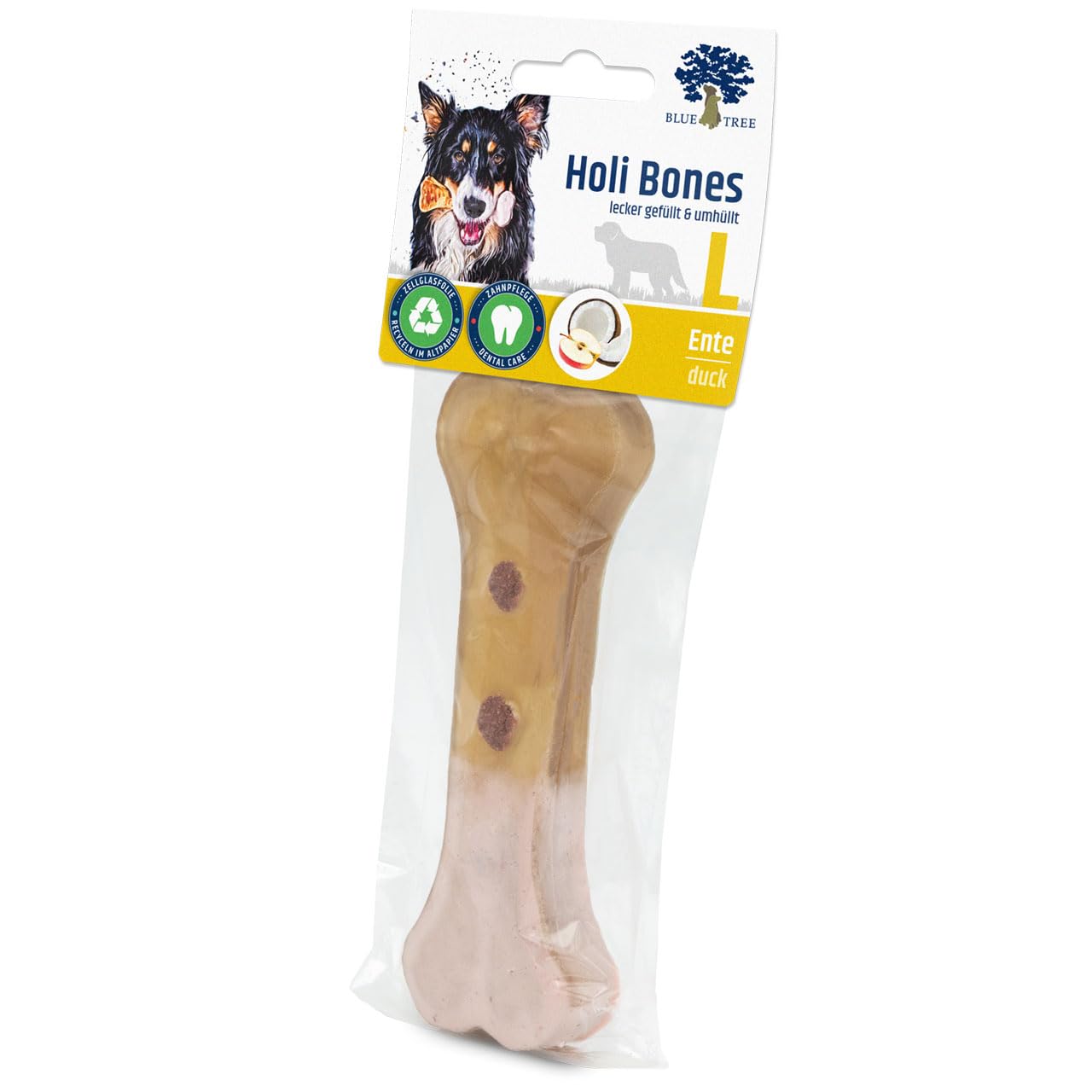 jr-farm-blue-tree-holi-bones-ente-l-100-g-gef-llte-kauknochen-hund image 1