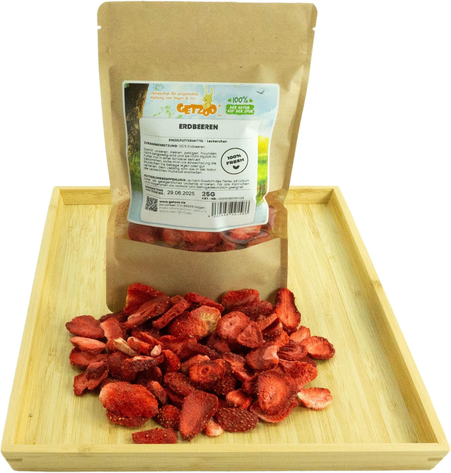 getzoo-erdbeeren-25-g-schonend-getrocknete-erdbeerst-cke-f-r-nager image 2