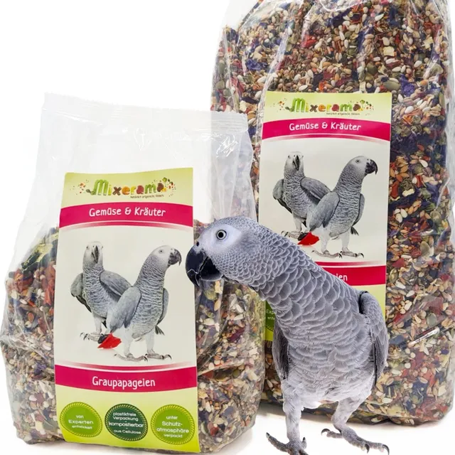 mixerama-graupapageien-gem-se-kr-uter-papageienfutter-1-kg image 1