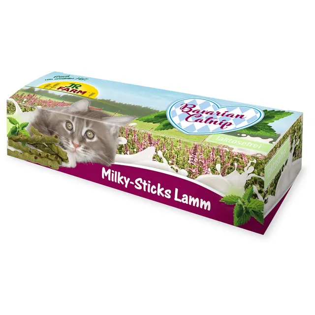 jr-farm-bavarian-catnip-milky-sticks-lamm-35-g-kausnack-f-r-katzen image 1
