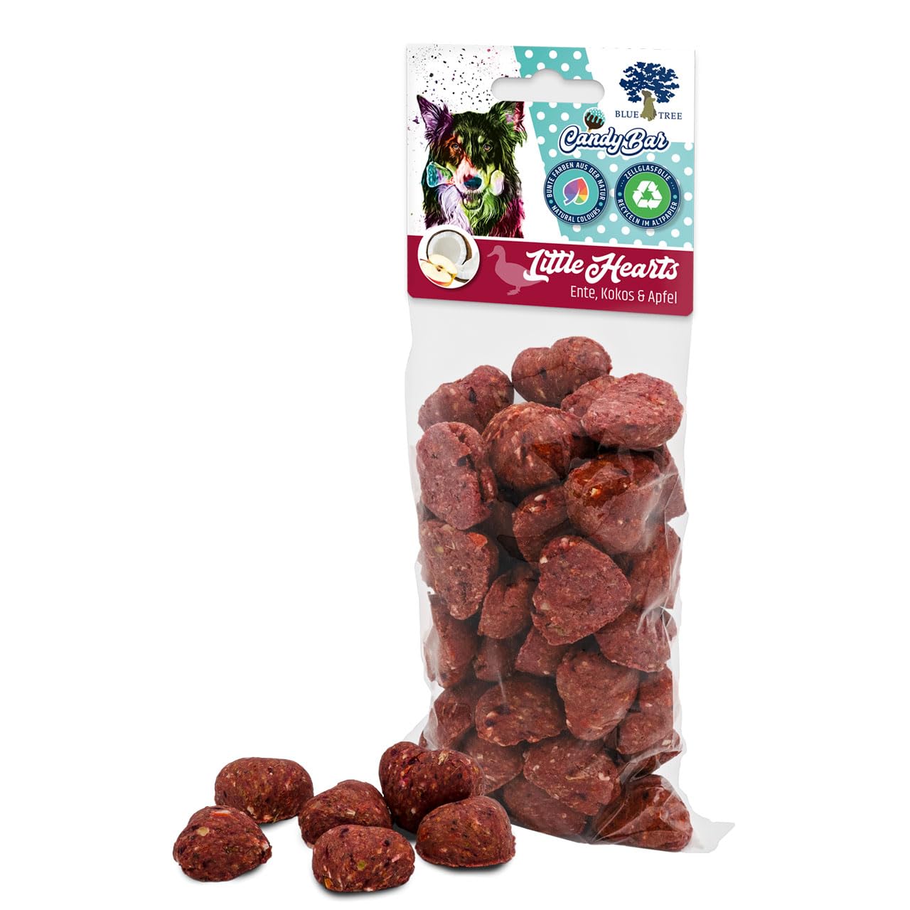 blue-tree-little-hearts-100-g-getreidefreier-hundesnack-belohnungsherzen-mit-ent image 1