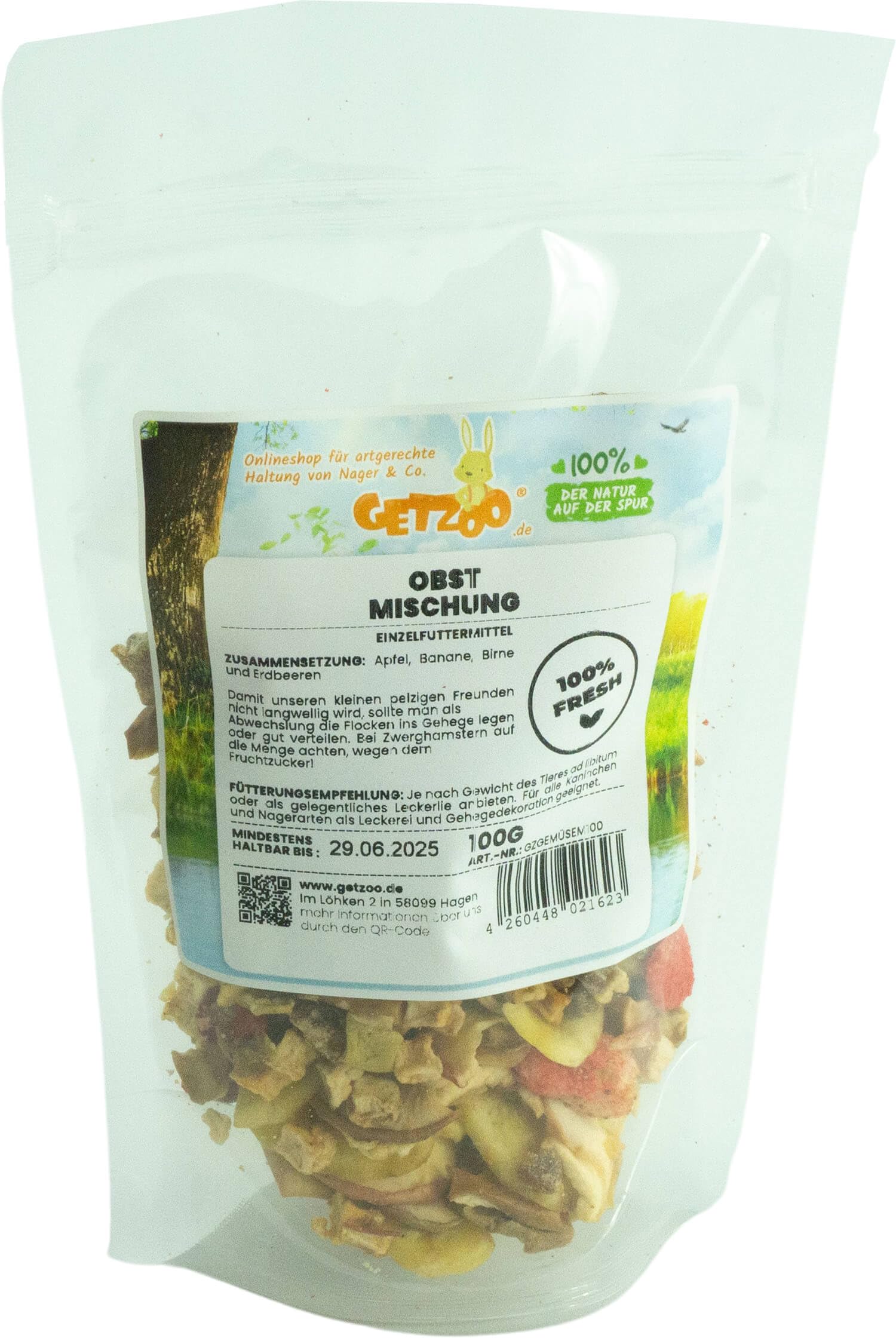 getzoo-premium-obstmischung-25g-apfel-banane-birne-erdbeere-f-r-nager image 3