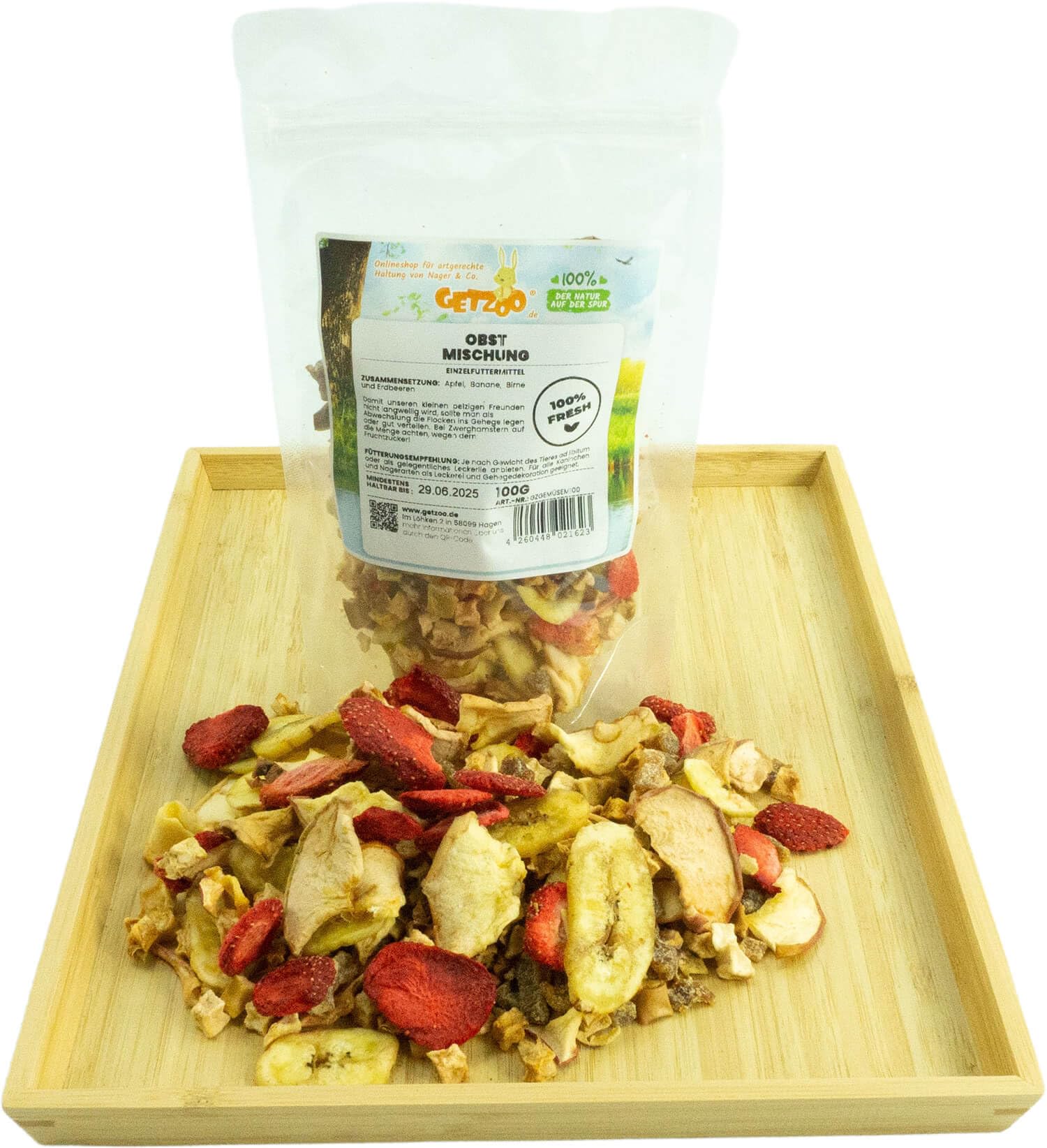 getzoo-premium-obstmischung-25g-apfel-banane-birne-erdbeere-f-r-nager image 1