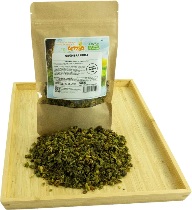 getzoo-getrocknete-gr-ne-paprika-100g-vitamin-c-snack-f-r-nager image 1