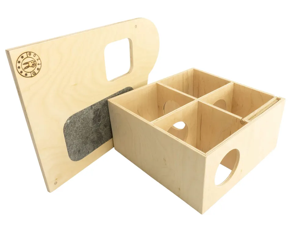 getzoo-wohnhaus-nido-mit-schieferdach-25x25-cm-hamsterhaus-vierkammer image 1