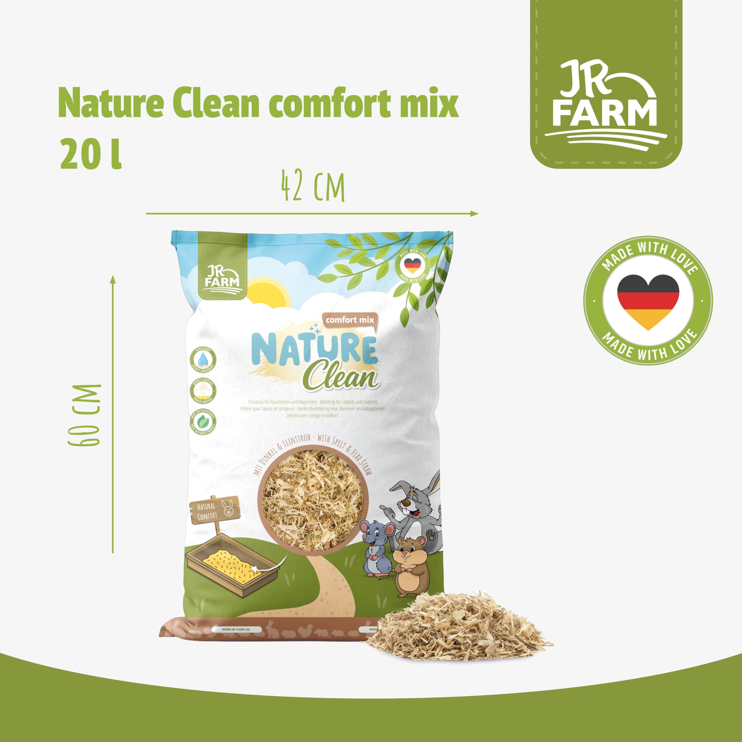 jr-farm-nature-clean-comfort-mix-einstreu-20-l-2-8-kg-leinstroh-pflanzenfaser image 3