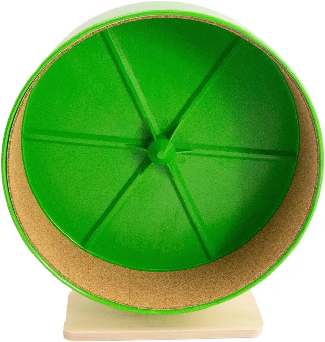 getzoo-laufrad-27-cm-waldgr-n-kunststofflaufrad-mit-holzstandfu-und-korkeinlage image 1