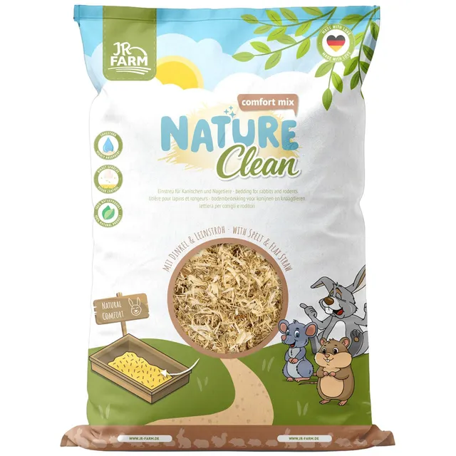 jr-farm-nature-clean-comfort-mix-einstreu-20-l-2-8-kg-leinstroh-pflanzenfaser image 1
