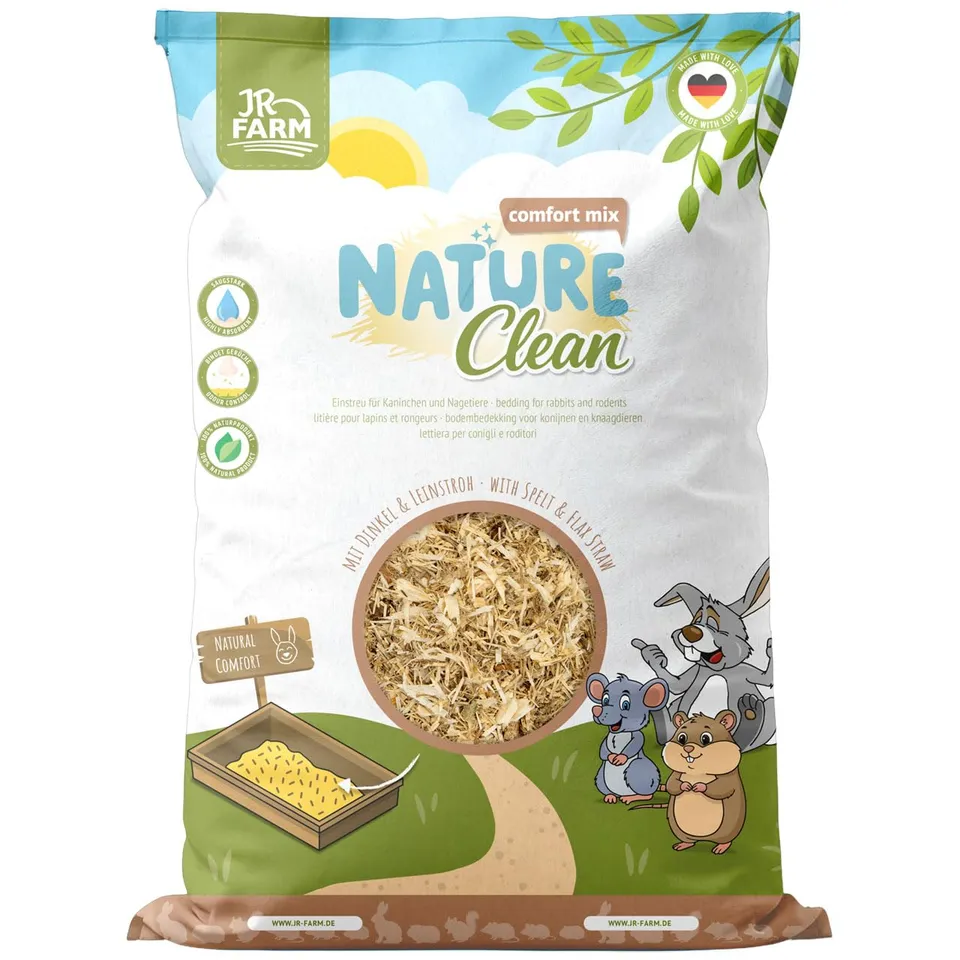 jr-farm-nature-clean-comfort-mix-einstreu-20-l-2-8-kg-leinstroh-pflanzenfaser image 1