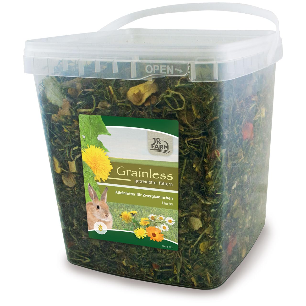 jr-farm-grainless-mix-zwergkaninchen-getreidefrei-5-liter-eimer-2-kg image 1