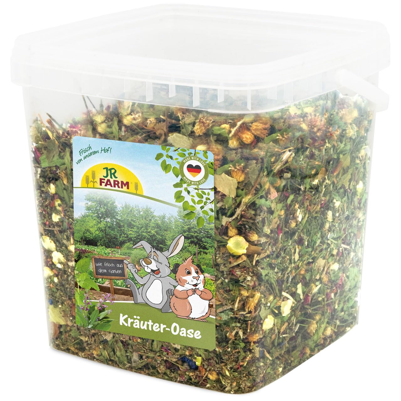 jr-farm-kr-uter-oase-470-g-im-eimer-kr-utermischung-f-r-zwergkaninchen-und-nager image 1