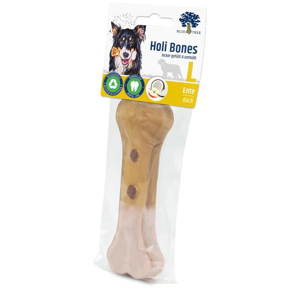jr-farm-blue-tree-holi-bones-ente-l-100-g-gef-llte-kauknochen-hund image 1