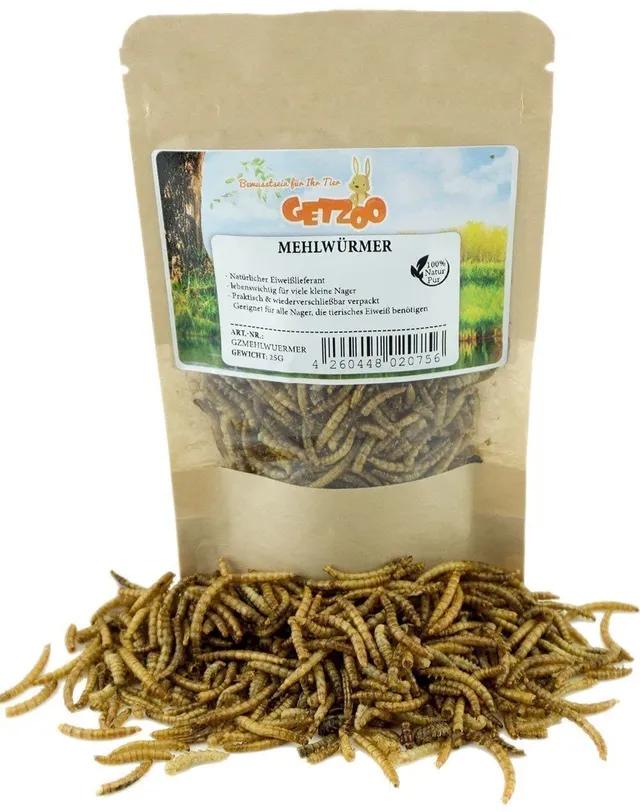 getzoo-mehlw-rmer-25g-getrockneter-eiwei-snack-f-r-nager-im-beutel image 1