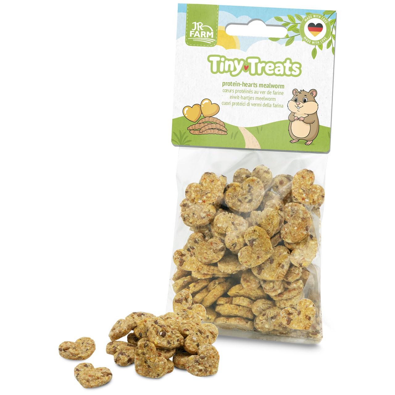 jr-farm-tiny-treats-protein-hearts-mealworm-kleintier-snack-100-g image 1