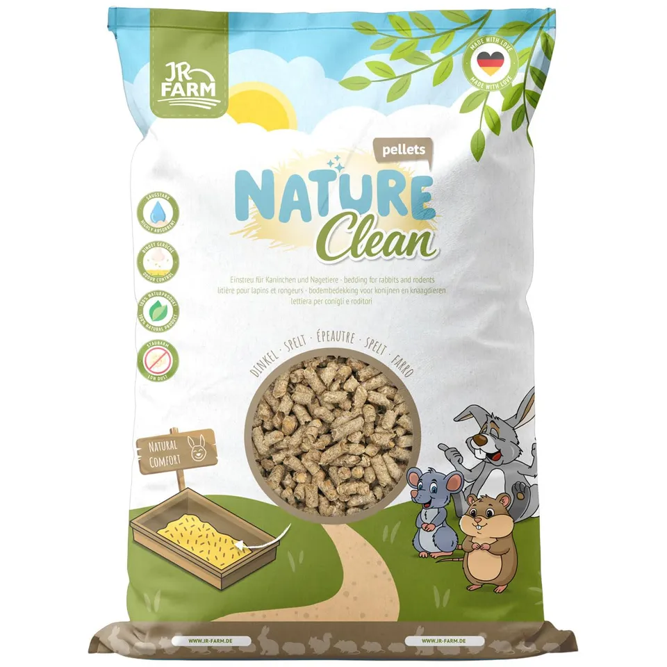 jr-farm-nature-clean-pellets-dinkelspelz-einstreu-18-l-10-8-kg image 1