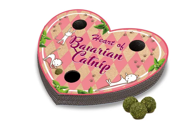 jr-farm-cat-bavarian-catnip-herz-kratz-und-spielherz-mit-katzenminze-murmeln image 1