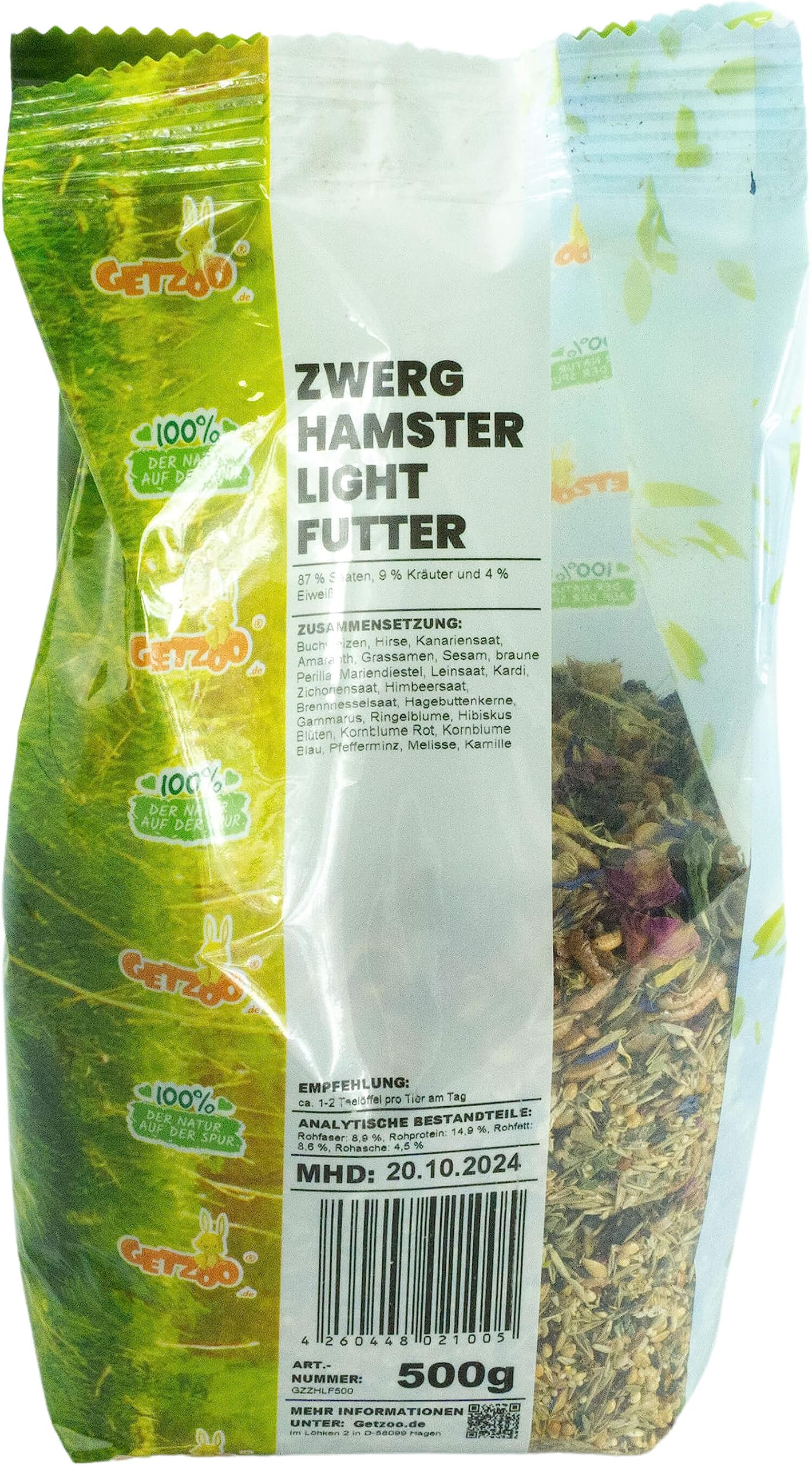 getzoo-zwerghamster-lightfutter-500-g-diabetesfreundlich image 3