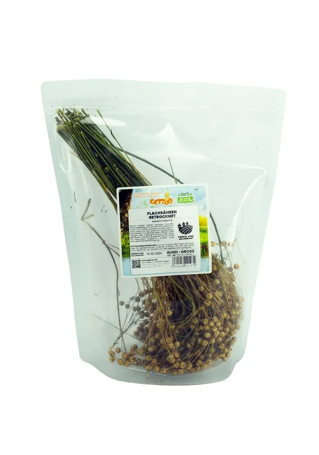 getzoo-flachs-hren-getrocknet-bund-gro-erlebnisfutter-f-r-nager image 1
