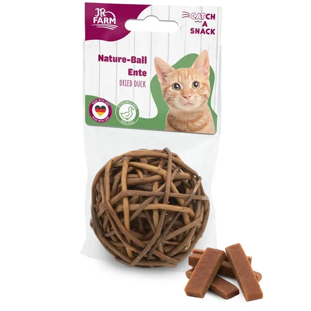 jr-farm-cat-nature-ball-ente-15-g-katzenspielball-aus-weide image 1